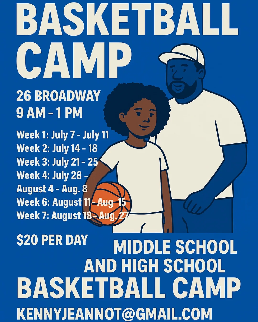 Sports Coach Kay Connect Girls Basketball Camp for kids in 28 Broadway, New York, NY, USA.